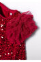 Abel&Lula Red Sequined Dress with Combed Cotton Lining and Shoulder Detail (for Ages 05-09) - Red - 5