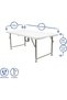 Akten 120cm Rectangular Folding Table, Plastic, White - 5