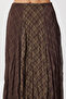 Patterned Wrinkled Effect Midi Chiffon Skirt Lns0088 Brown Khaki - 4