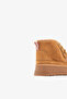 Tan Suede Fur Lined High Sole Lace-Up Women's Boots - 5