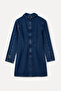 Long Sleeve Mini Jean Dress - 2