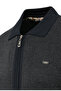 Men's Lined Knitwear Navy Blue Coat Polo Collar Steel Knit Pattern Classic Fit - 5208P - 3