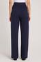 Women's Regular Fit Classic Cut Velcro Closure Wide Leg Navy Blue Trousers - 7