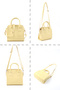 Yellow Shk219 Faux Leather, Zippered, Two Compartments, Adjustable Strap, Hand, Arm and Shoulder Bag - 8