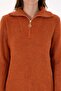 Women's Copper V-Neck Zippered Sweater 50308331-Vr182 - 6