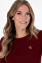 Women's Burgundy Crew Neck Basic Sweater 50307728-Vr014 - 2