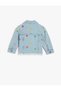 Long Sleeve Cotton Denim Jacket with Heart Embroidery Detail - 2