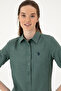Women's Dark Green Long Sleeve Basic Shirt 50316711-VR079 - 2