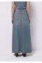 Regular Fit Straight Zippered Women's Blue Skirt - 2