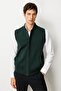 Men's Judge Collar Steel Knit Wool Vest Green