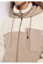 Regular Fit Hooded Zippered Lined Water Resistant Women's Beige Coat - 4