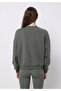Regular Fit Round Neck Embroidered Women's Green Sweatshirt - 2