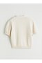 Beige Short Sleeve Button Detailed Women's Knitwear Cardigan - 6