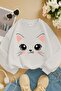 3 Yarn Combed Cotton Kitten Printed Unisex Children's Sweat