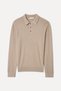 Men's Beige Color Polo Collar Sweater - 5