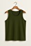 Green 5-Pack 100% Cotton Combed Classic Tank Top for Men – Breathable, Comfortable Fit, Casual - 3