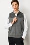 Men's Judge Collar Felt Wool Vest with Chest and Pocket Details Smoked