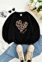 3 Yarn Combed Cotton Leopard Heart Printed Unisex Children's Sweat