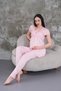 Women's Pink Princess Sleeve Lace Maternity Pajama Set - 6