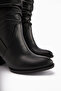 Narges Genuine Leather Black Heeled Women's Boots - 5