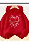 Women's Oversize Heart and Star Printed Hoodie