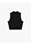 Zipper Detailed High Neck Sleeveless Sports Bra - 2
