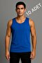 Blue 10-Pack 100% Cotton Combed Classic Men's Tank Tops – Breathable, Comfortable Fit, Casual
