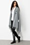 Women's Embroidered Collar, Sleeves Through, Large Wool Poncho, Smoked - 5
