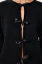 Wool Blend Bow Cardigan Li̇y0008 Black - 3