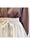 Cream Elastic Waist Zeran Skirt - 4