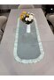 100% Cotton Duck Linen Scallop Frilled Oval Runner (40X110)