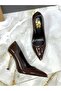 Women's Galvanized Thin Heeled 10.5 Centimeter Evening Dress Shoes - 3