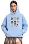 3-Ply Combed Cotton Ribbed Printed Unisex Hooded Sweatshirt