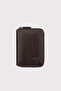 Unisex Brown Chain Genuine Leather Card Holder Wallet