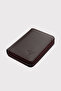 Unisex Brown Chain Genuine Leather Card Holder Wallet - 5
