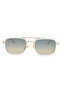 Rectangular Design Gold White Frame Sunglasses - 2