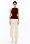 Women's Burgundy Crew Neck Blouse - 4