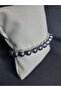 Silver Color Hematite Stone Natural Stone Bracelet Unisex - 2