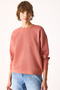 Women's Rhona Crew Neck Regular Fit 3 Thread Sweatshirt 100% Cotton - Dusty Rose - 4