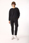 Women's Rhona Crew Neck Regular Fit 3 Thread Sweatshirt 100% Cotton - Black - 2