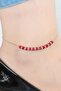 Burgundy Miyuki Stone Anklet - 2