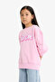 Barbie Oversized Crew Neck Sweatshirt for Girls F1090A825Au - 3