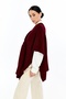 Women's Burgundy Knitwear Shoulder Shawl - 5