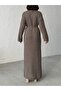 Women's Lined Belted Long Knit Dress - 6