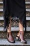 3203 Genuine Leather Low Heel Women's Boots with Rubber and Buckle Detail - 3