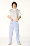 Cats Blue Striped Long Pants