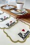 Shock Price Coffee Embroidered 6-Piece Coffee Napkin Cocktail Napkin & Coaster & Presentation Holder - 4