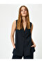 Long Fabric Vest Sleeveless Buttoned Comfortable Fit