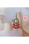 Red Crystal Beaded Dangle Hoop Earrings - Sparkling Elegant Chic Women's Earrings - Fashion Accessory Jewelry - 5