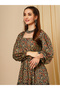 Multi Square Neck Ethnic Motifs Fusion Mini Dress - 6